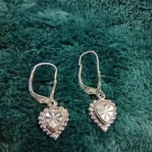 Beverly Hills Sterling Silver Heart Lever back Earrings